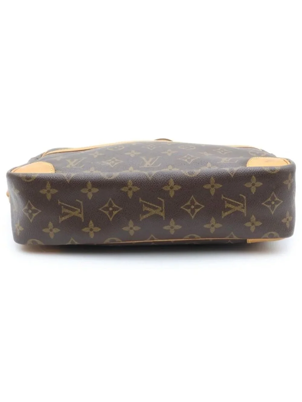 Louis Vuitton Monogram Shoulder Bag Brown Leather Gold